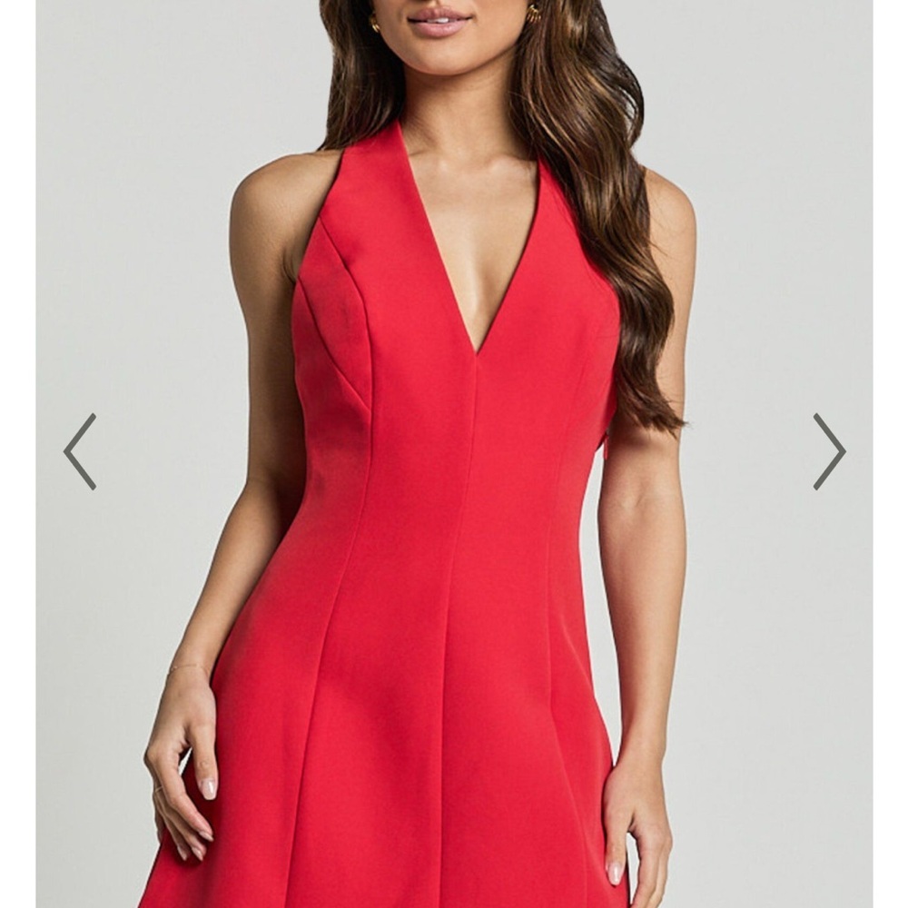 Elegant Red Halter Dress